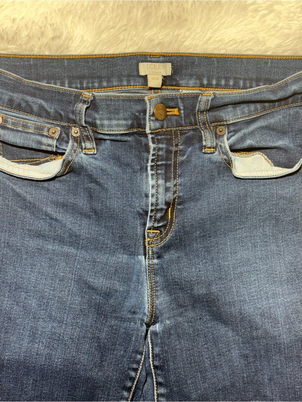 Jeans J.Crew Women's Stretch Skinny Jeans Dark Wash Size 30 (34" Waist) Slim Fit - Picture 2 of 6